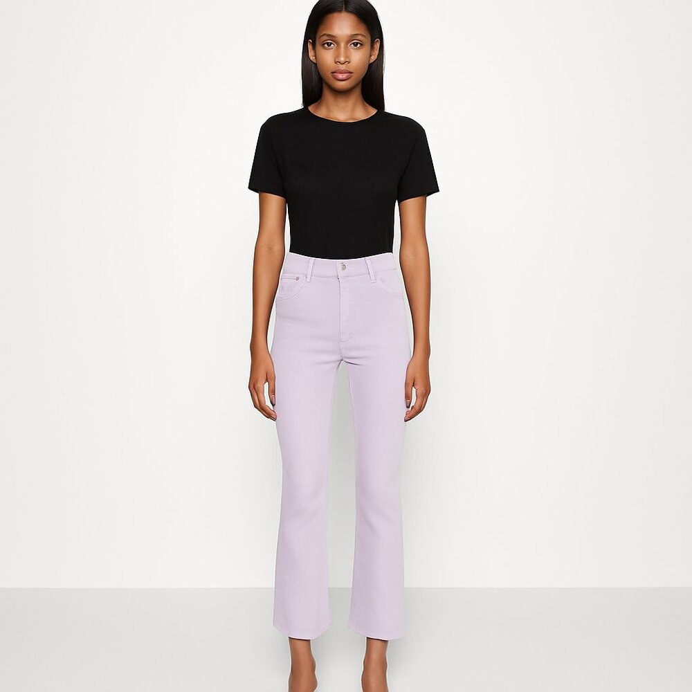 7 For All Mankind Slim Kick High Rise Ankle Bootcut Jeans in Sugar Plum sz26